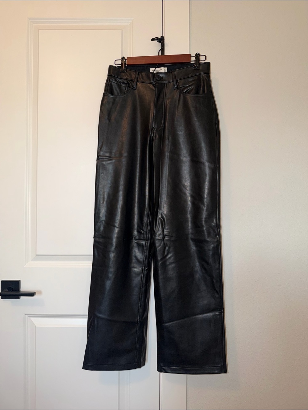 Abercrombie & Fitch Black Faux Leather Pants